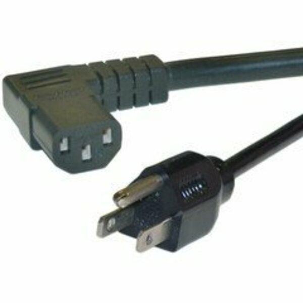 Swe-Tech 3C Right Angle Computer / Monitor Pwr Cord, Black, NEMA 5-15P to Right Angle C13, 15 Amp, 14 AWG, 25ft FWT10W2-06225